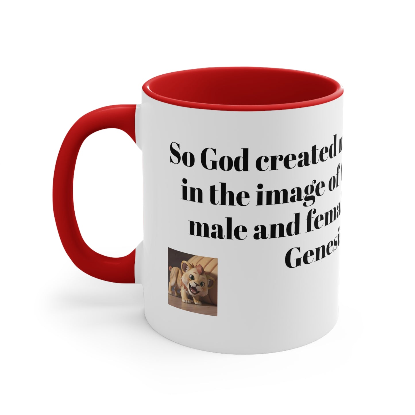 Bible Speaks Gen 1:27 Accent Mug, 11oz