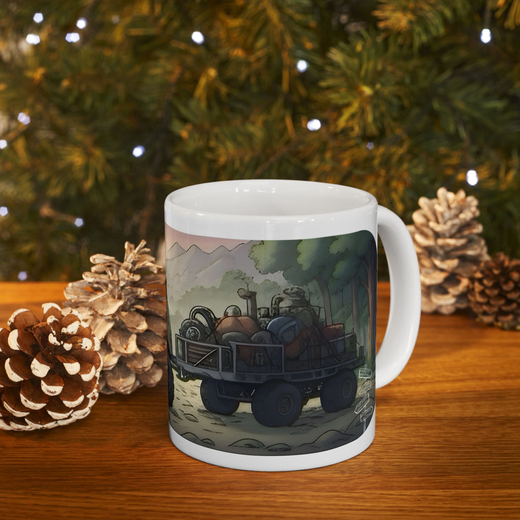 Adventure 4x4 Trucks #48, College Grads On The Move White Ceramic Mug — Find Your Path To The Essentials Cup (11oz & 15oz)