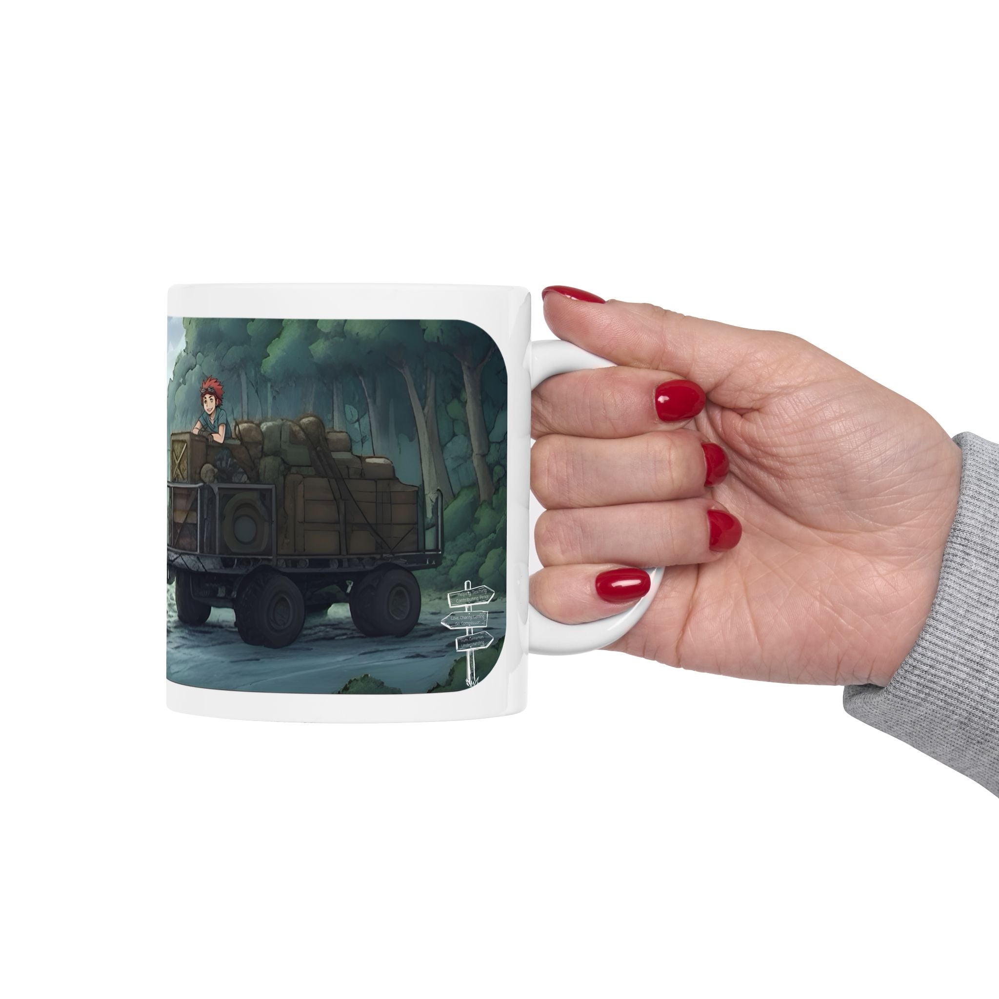 Adventure 4x4 Trucks #31, Young Adults On The Move White Ceramic Mug — Find Your Path To The Essentials Cup (11oz & 15oz)