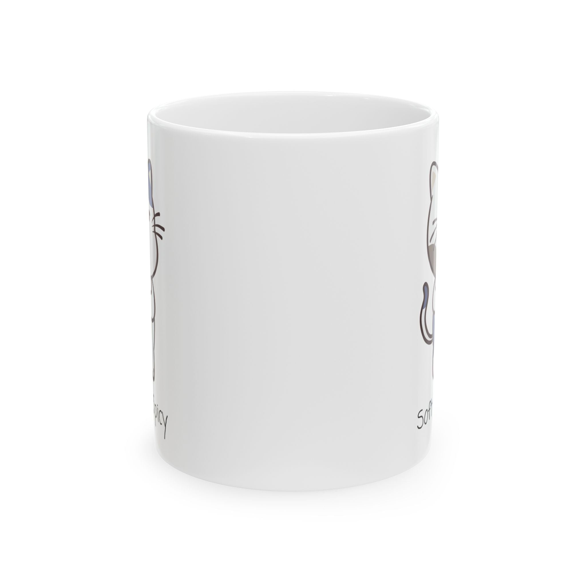 Cute Soft But Spicy Kitty White Ceramic Mug – 'So Fluffy' Cat 11oz & 15oz Tea Cup