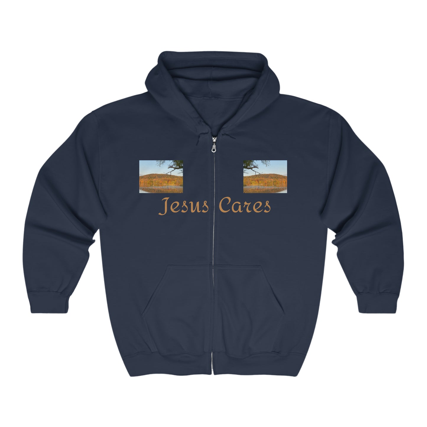 Jesus Cares Unisex Heavy Blend™ Full Zip Hooded Sweatshirt