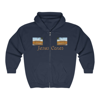 Jesus Cares Unisex Heavy Blend™ Full Zip Hooded Sweatshirt