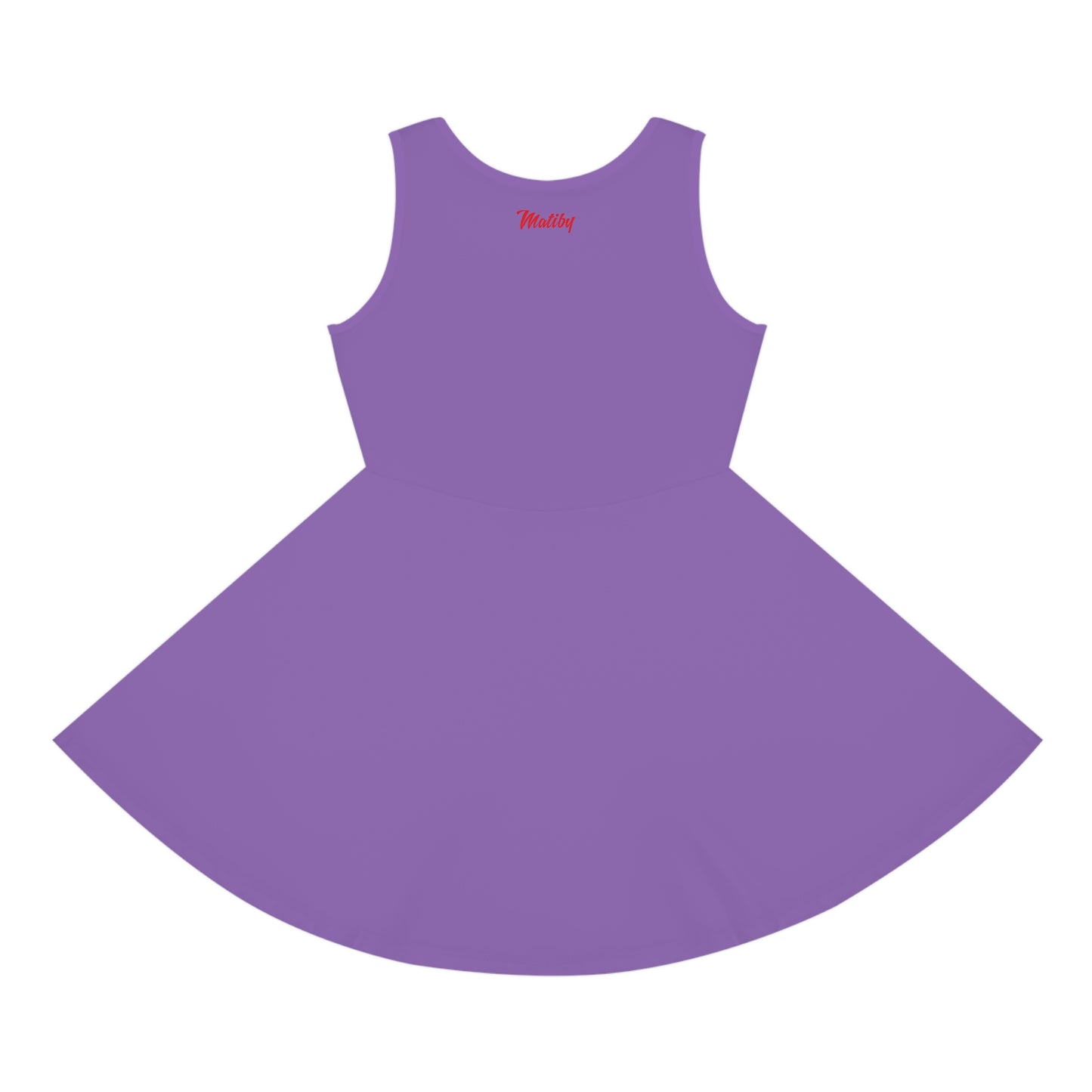 Girls' Light Purple Sleeveless Sundress (AOP)