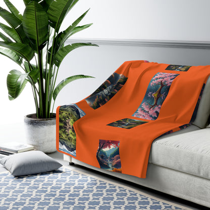 Matiby MEK Orange Sherpa Fleece Blanket