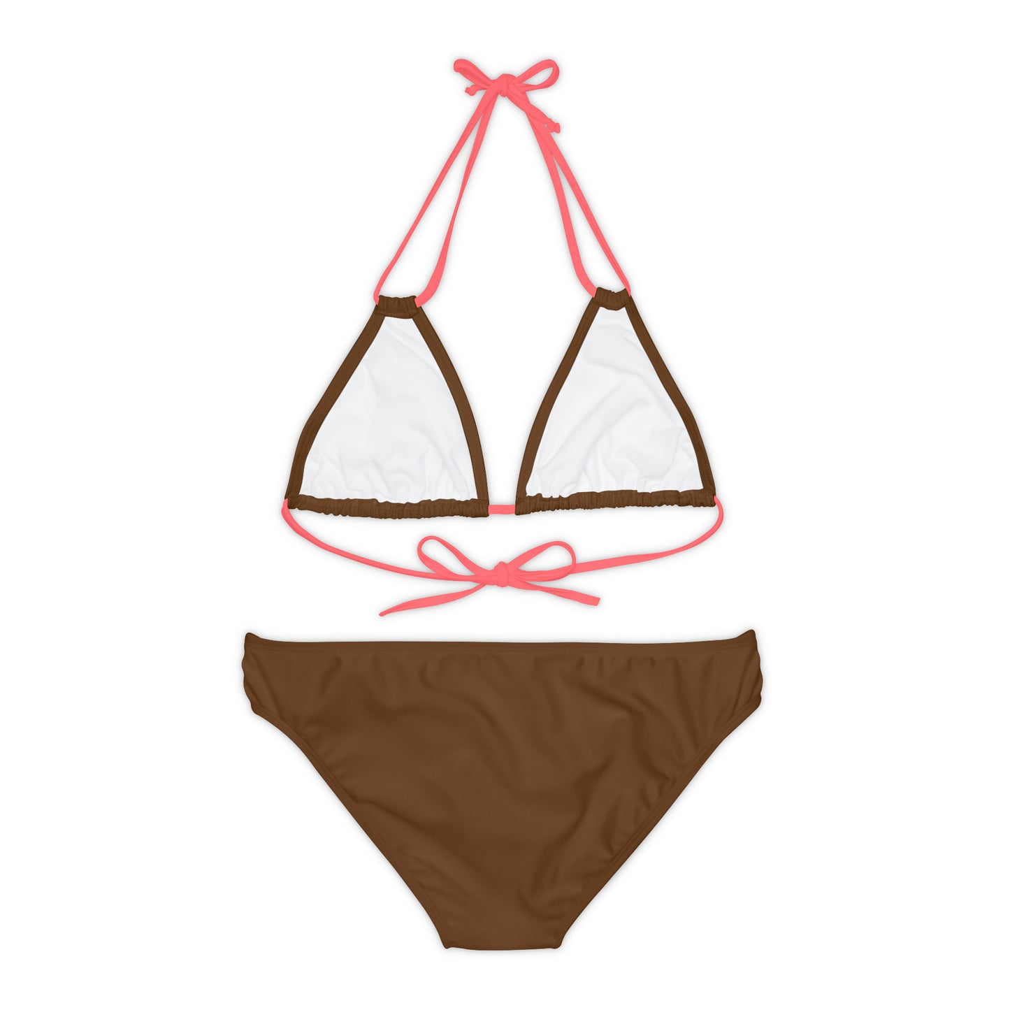 Brown Strappy Bikini Set (AOP)