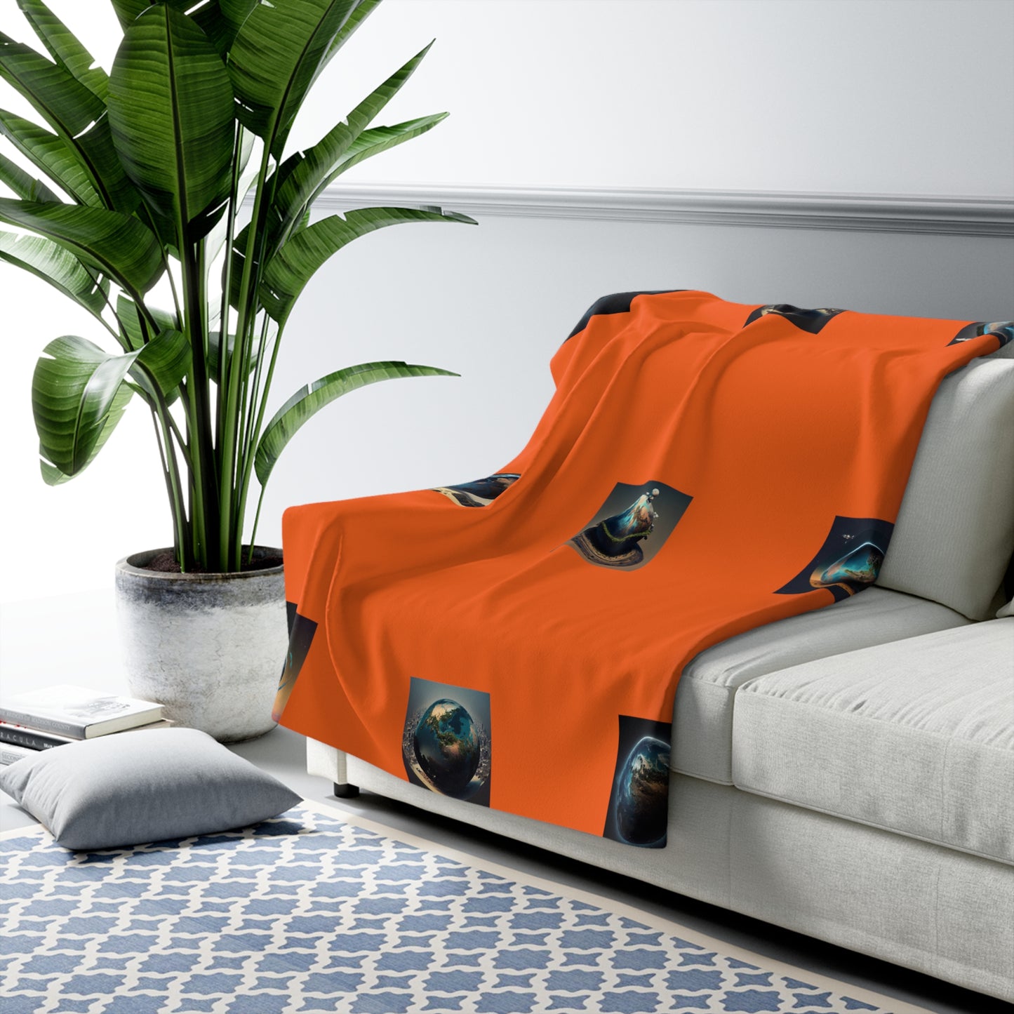 Matiby MEK Orange Sherpa Fleece Blanket