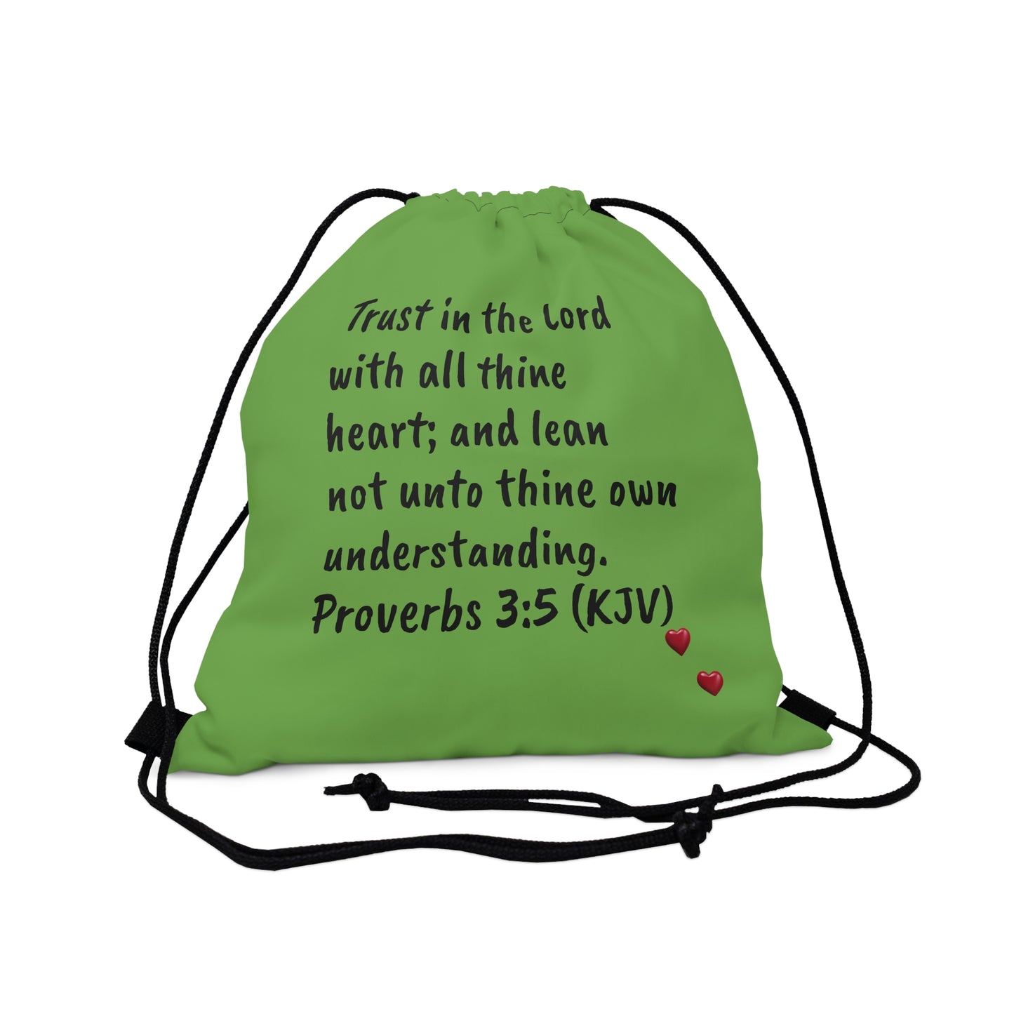 Bible Speaks Outdoor Drawstring Bag Green