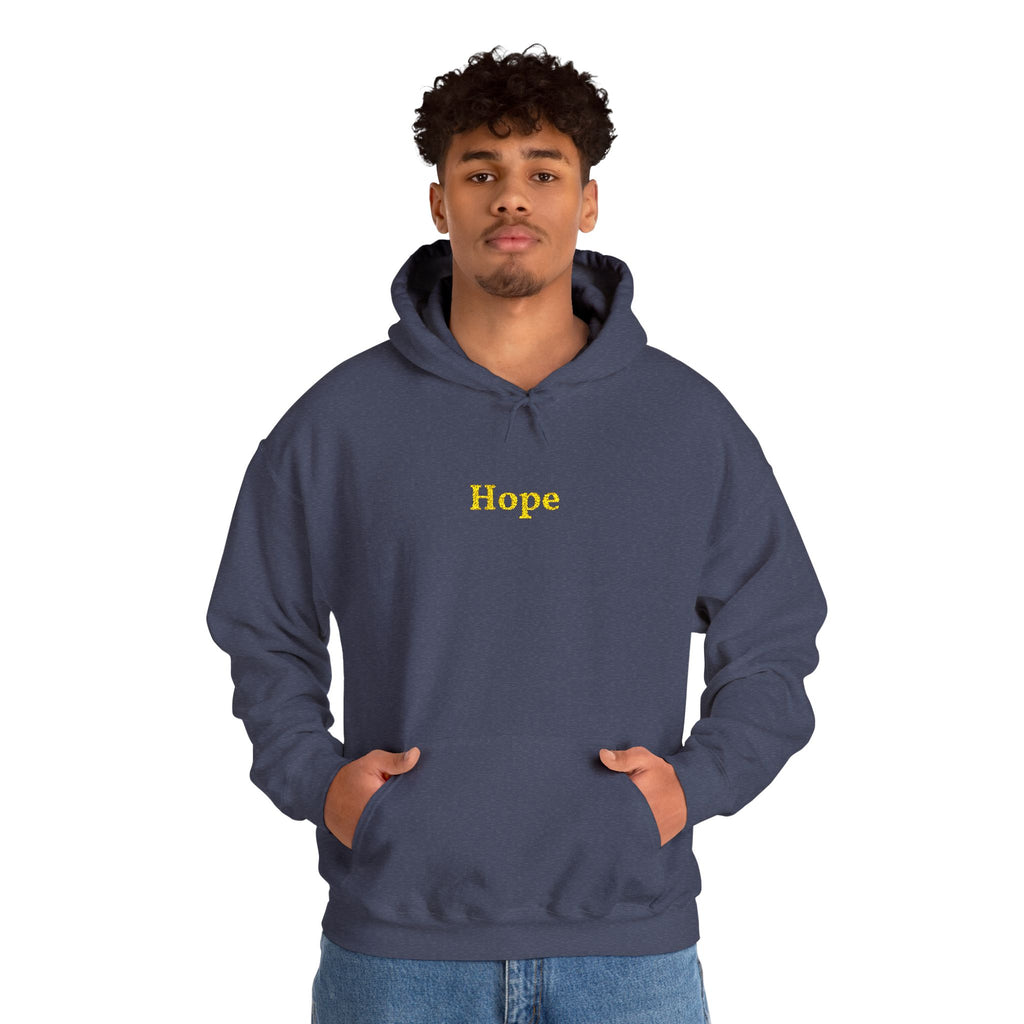 Hope Gold Embroidered Unisex Heavy Blend Hooded Sweatshirt, Librarians, Students, Parents, and Friends Special Hoodie