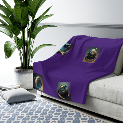 Matiby MEK Purple Sherpa Fleece Blanket