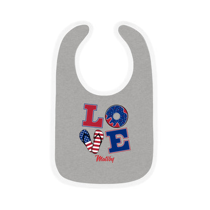 Baby Contrast Trim Jersey Bib