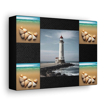 Lighthouse Black Canvas Gallery Wraps