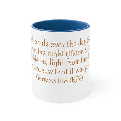 Bible Speaks Gen 1:18 Accent Mug, 11oz