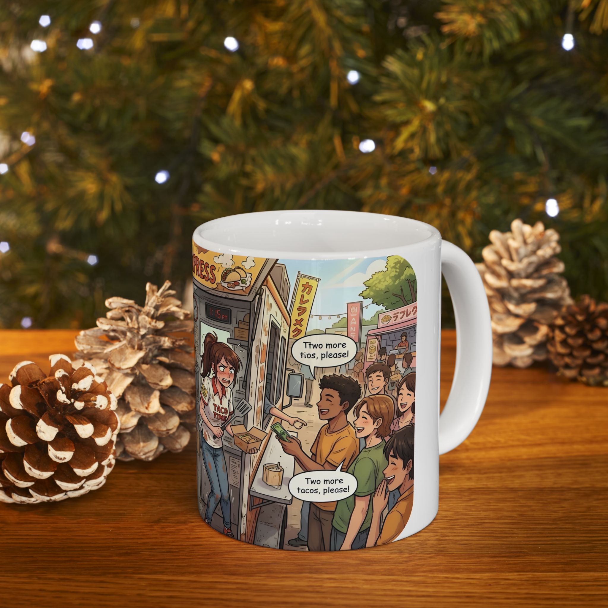 The Hungry Express "Gotta Go" White Ceramic Mug, Busy Food Truck Crew Cup (11oz/15oz)