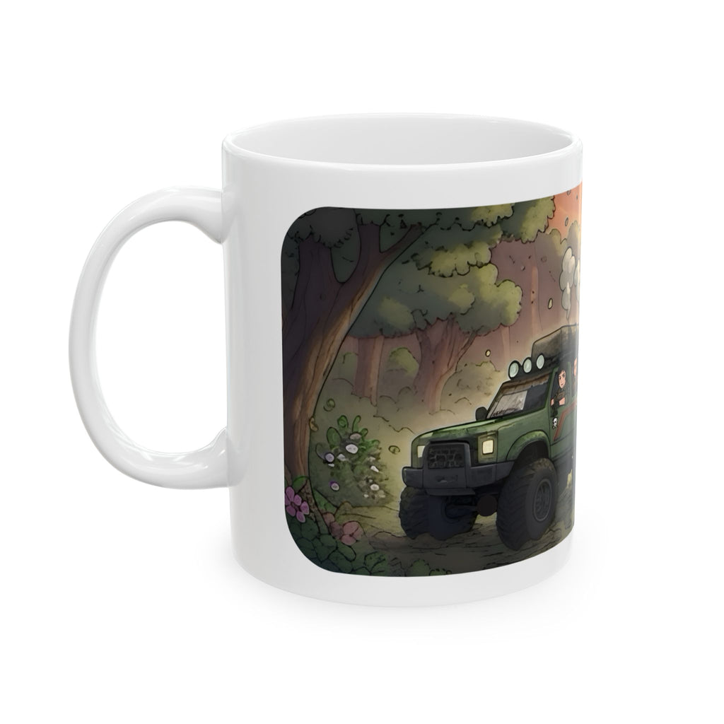 Adventure 4x4 Trucks #1, Army Commandos White Ceramic Mug  — Find Your Path To The Essentials Cup (11oz & 15oz)