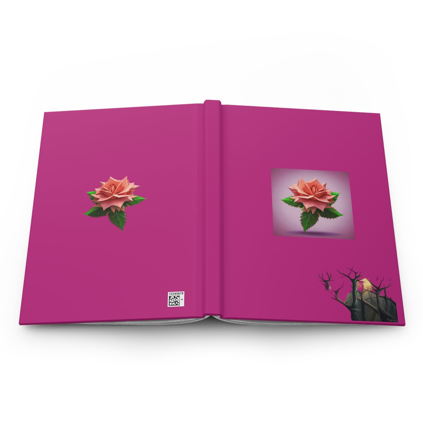 Thorn Rose Hardcover Journal Matte Pink