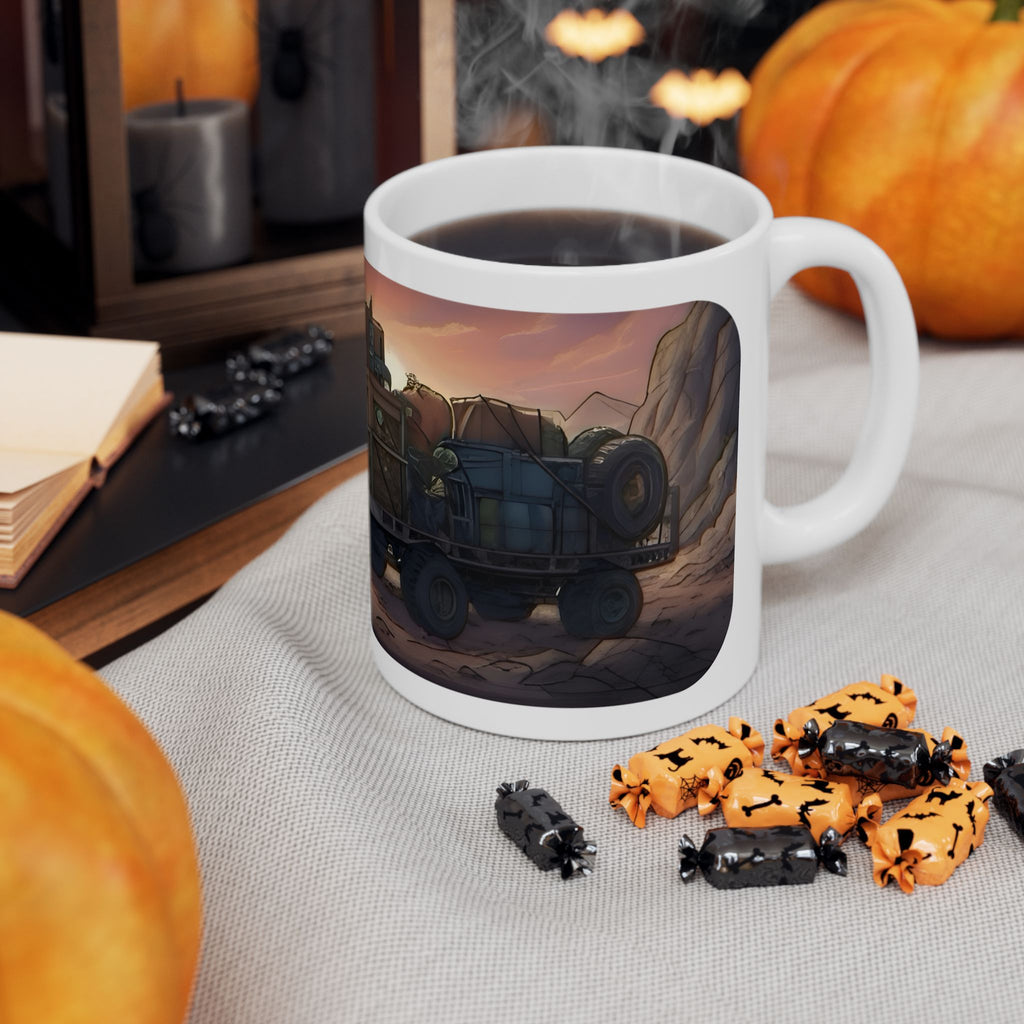 Adventure 4x4 Trucks #23, Utility Workers On The Go White Ceramic Mug — Find Your Path To The Essentials Cup (11oz & 15oz)