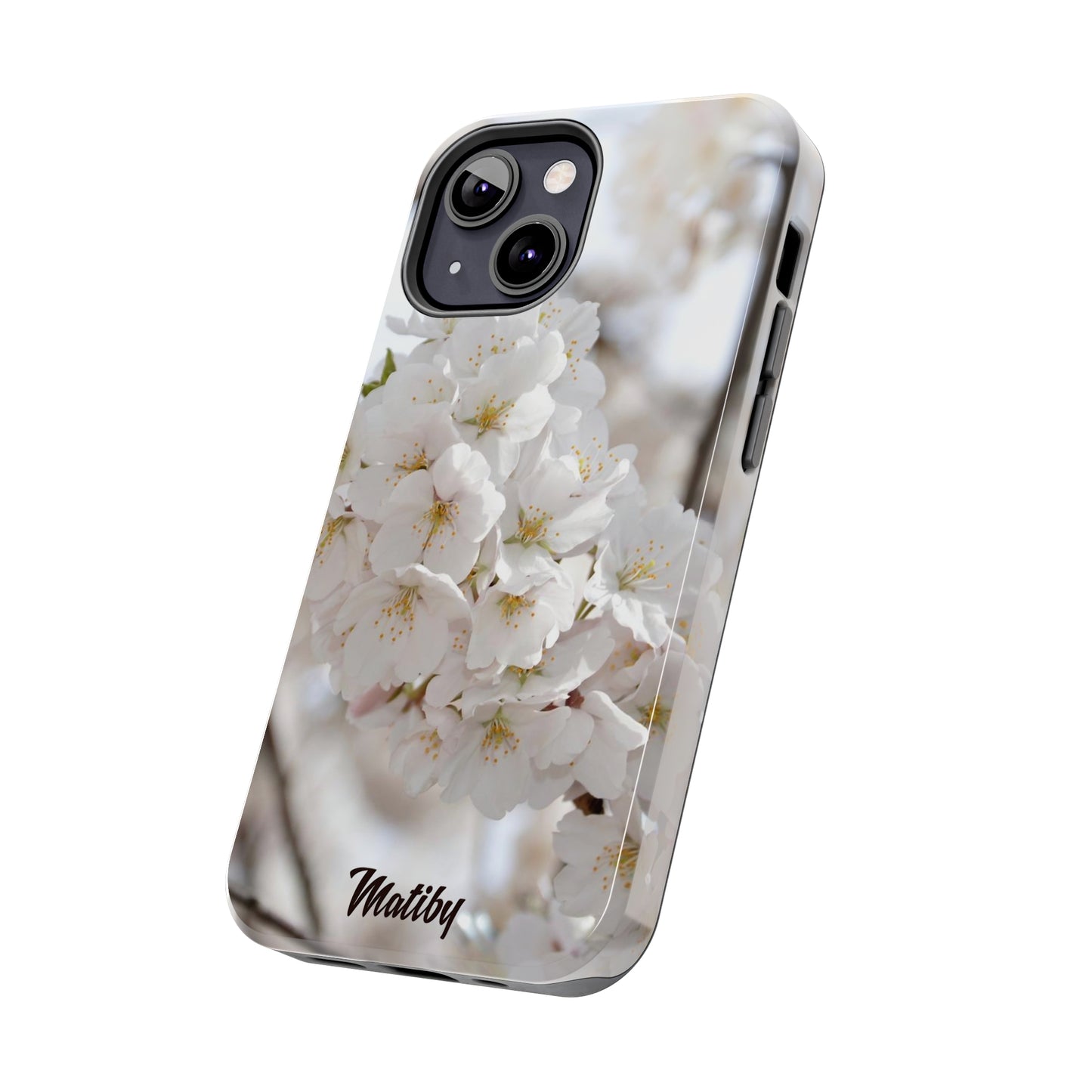 White Flower Tough Phone Cases