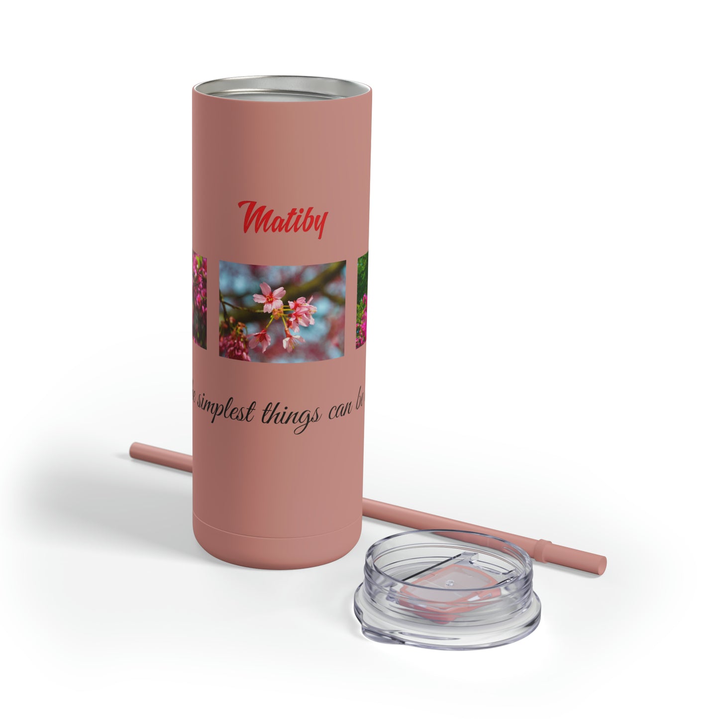 Matiby Amy's Special Flower Maars Maker Skinny Matte Tumbler, 20oz