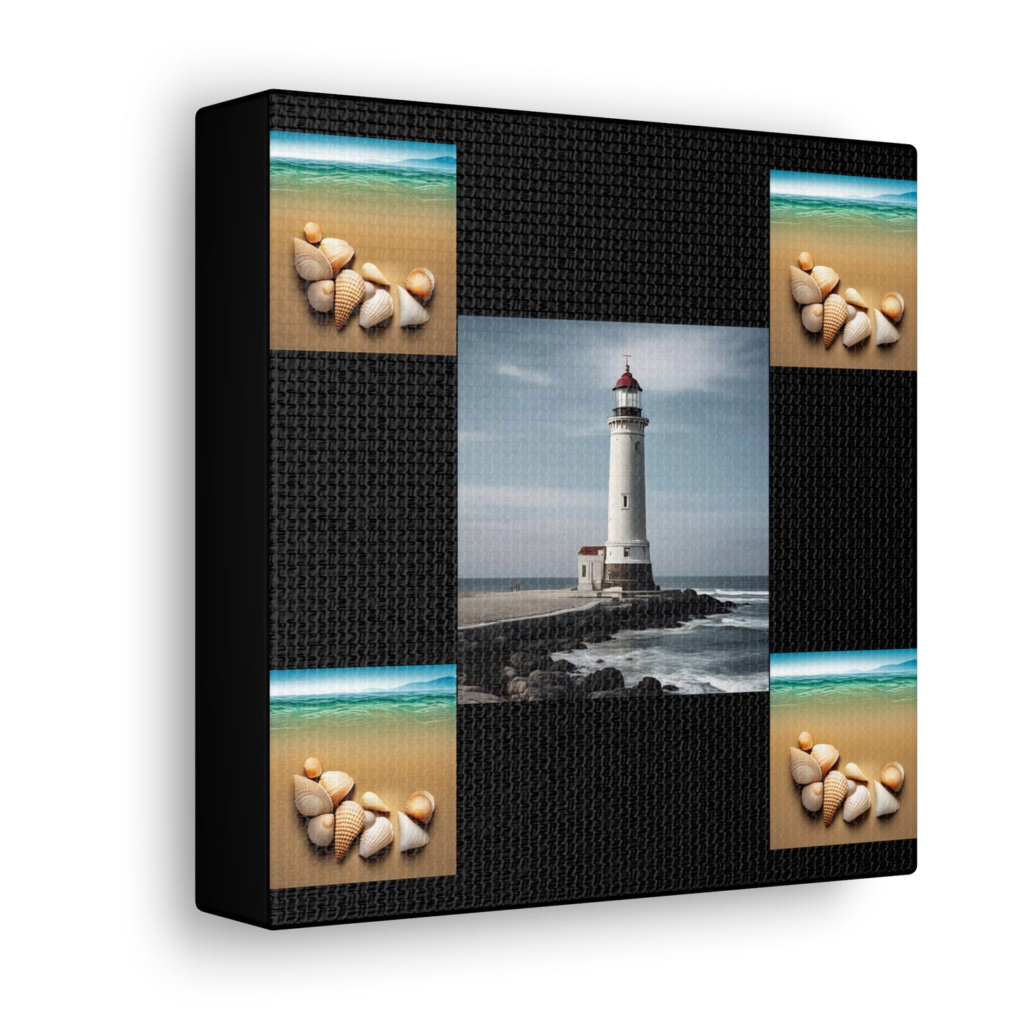 Lighthouse Black Canvas Gallery Wraps