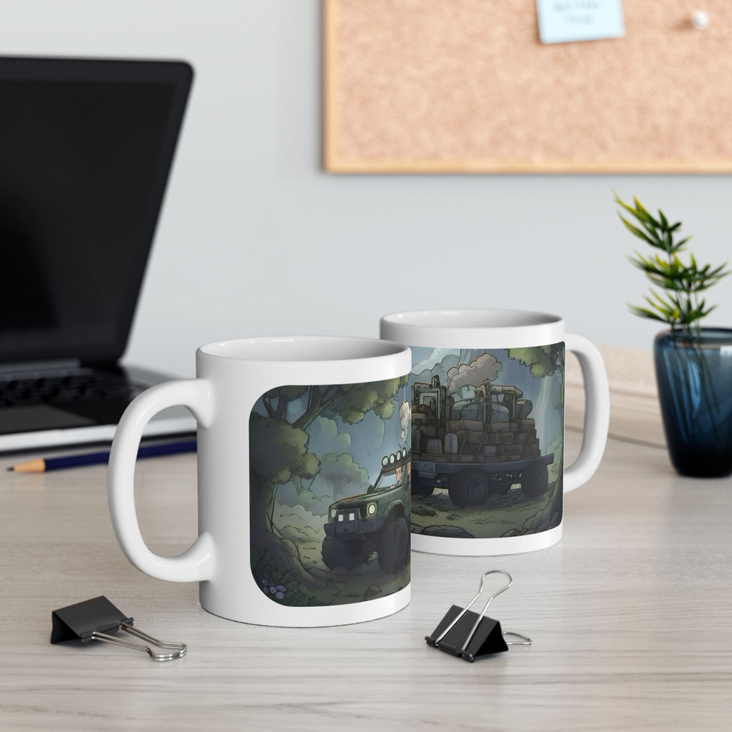 Adventure 4x4 Trucks #35, Future Scientists On The Move White Ceramic Mug — Find Your Path To The Essentials Cup (11oz & 15oz)