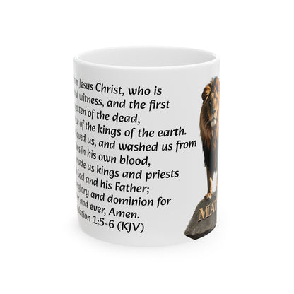 Bible Speaks Revelation 1:5-6 Ceramic Mug, 11oz