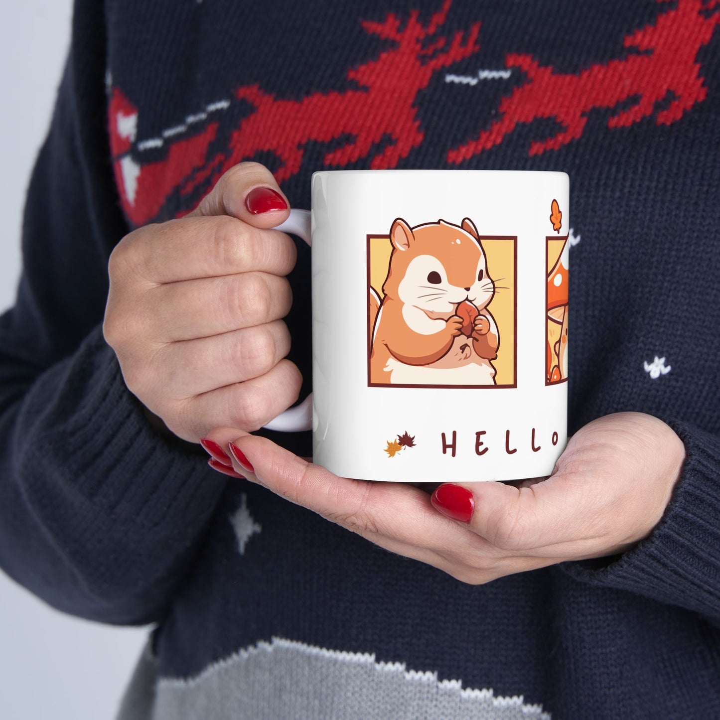 Journeys Hello Autumn Seasons of Change Ceramic Mugs, Gifts for Pet Lovers, Mugs for Animal Lovers, Cute Seasonal Mugs, Mug for All Occasions, Thanksgiving Mug