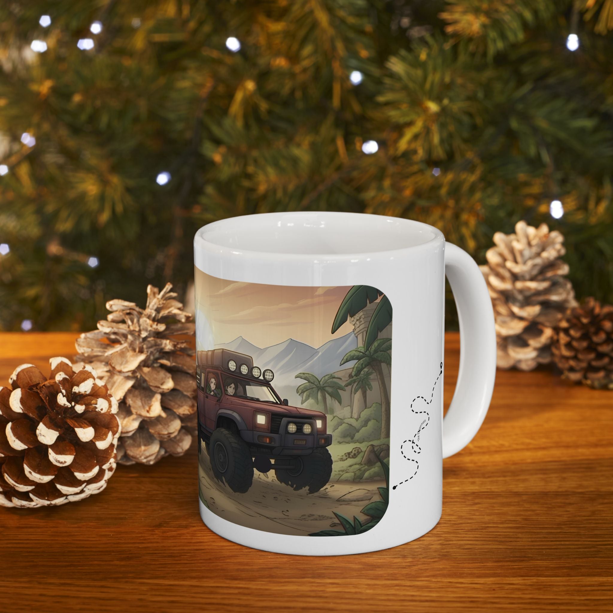 Adventure 4x4 Trucks #57, International Off-Road Haulers White Ceramic Mug — Find Your Path To The Essentials Cup (11oz & 15oz)
