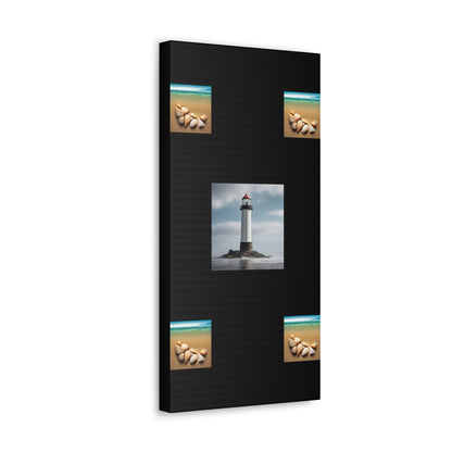 Lighthouse Black Canvas Gallery Wraps