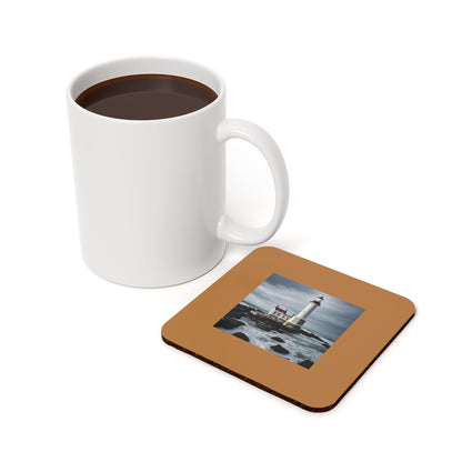 Matiby Lighthouse Light Brown Cork Back Coaster