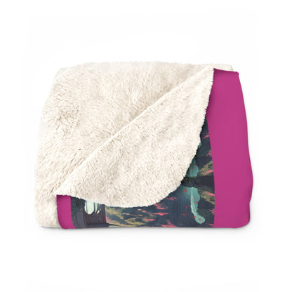 Artzy Scenic Pink Sherpa Fleece Blanket