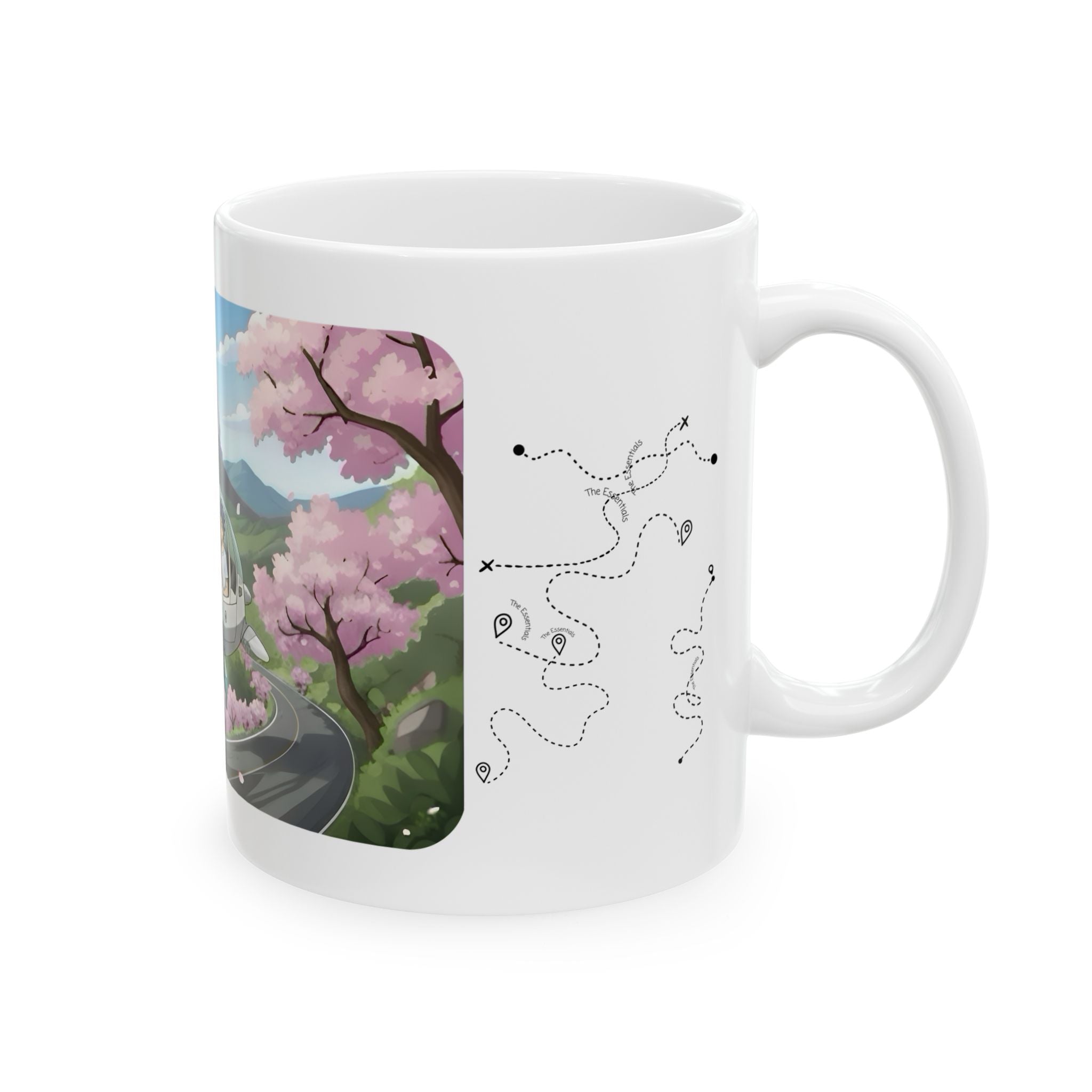 Cherry Blossoms Vista  White Ceramic Mug – Life’s Little Wonders Cup (11oz/15oz)