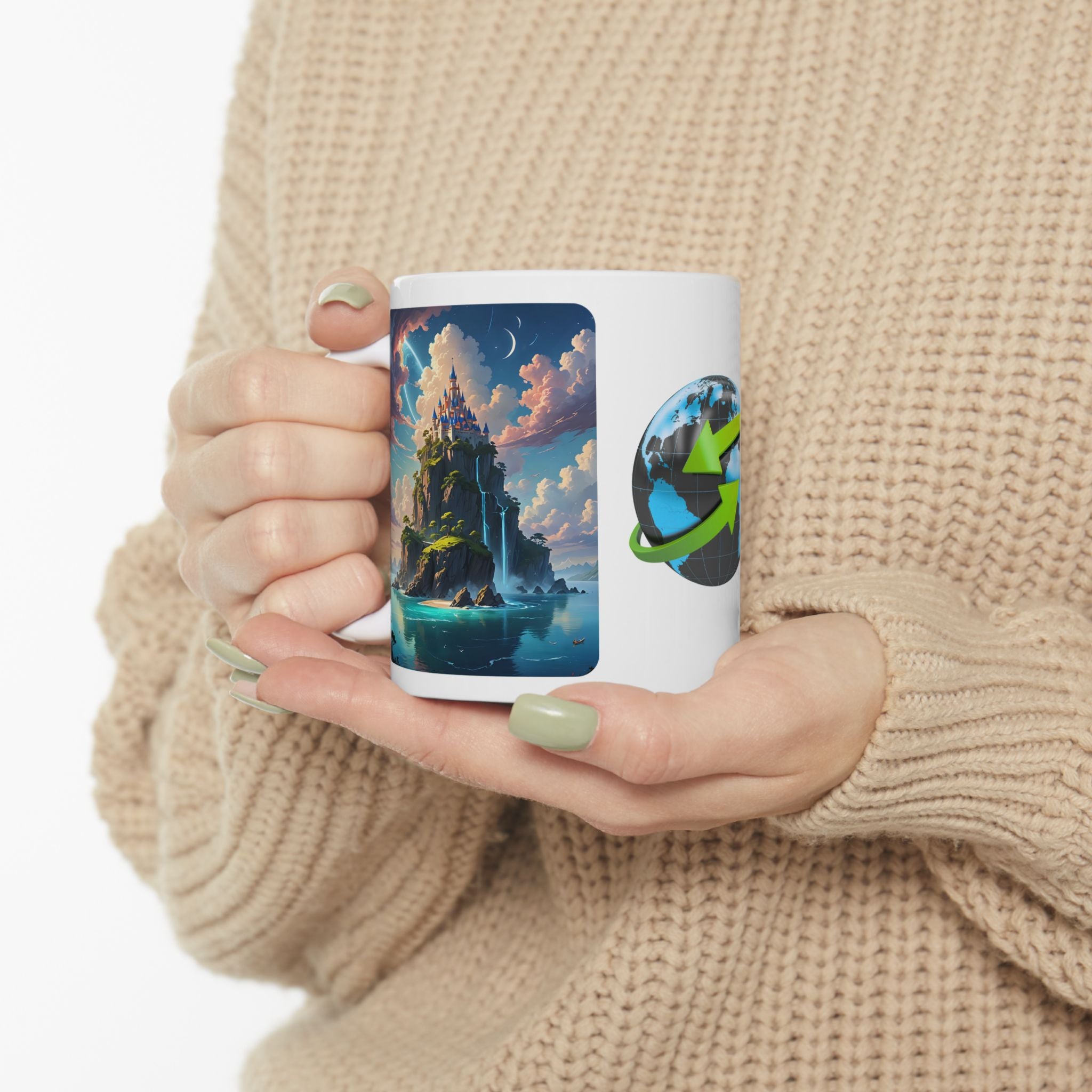 Contrast & Perspective #5 White Ceramic Mug — Time & Chance Daily Cup (11oz, 15oz)