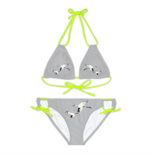 Light Grey Strappy Bikini Set (AOP)