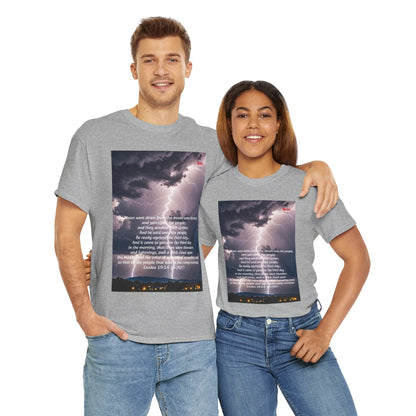 Lightning Style People Tremble Unisex Heavy Cotton Tee, Dual Side, W Font