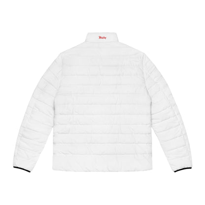 Men's White Puffer Jacket (AOP)