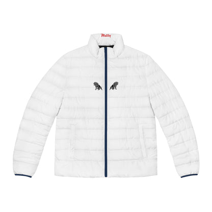 Men's White Puffer Jacket (AOP)