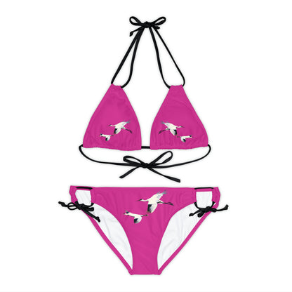 Pink Strappy Bikini Set (AOP)