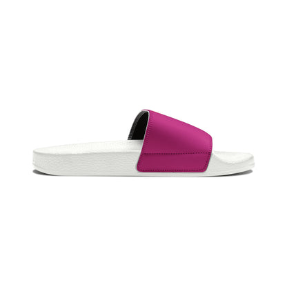 Men's Dark Pink PU Slide Sandals