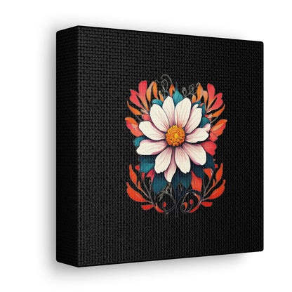 Floral Black Canvas Gallery Wraps