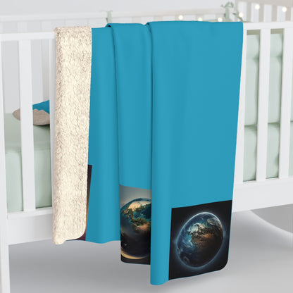 Matiby MEK Teal Sherpa Fleece Blanket