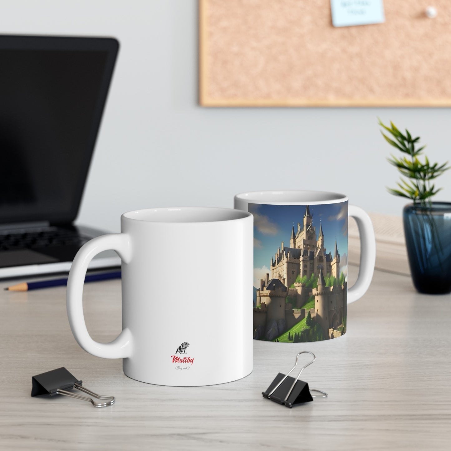 Artzy Castle Ceramic Mug, 11oz