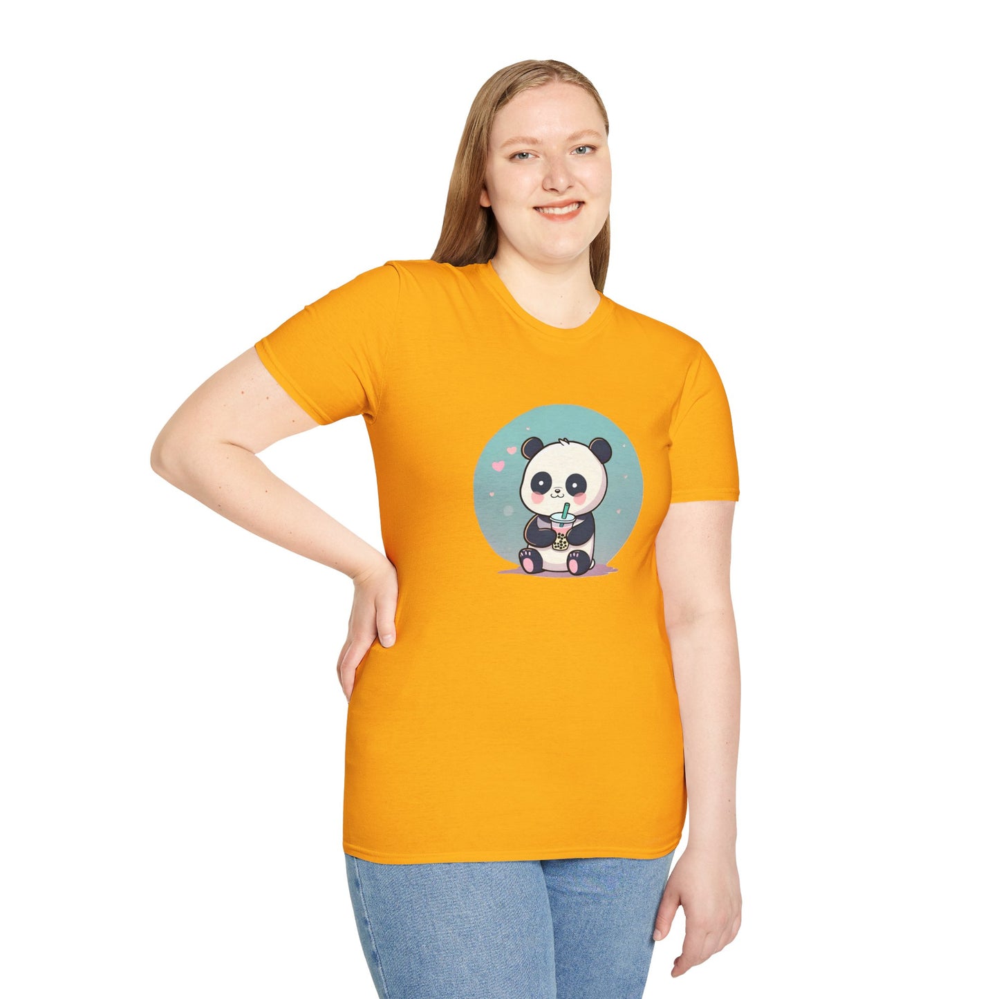 Panda With Boba Unisex Softstyle T-Shirt