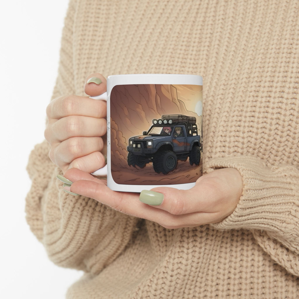 Adventure 4x4 Trucks #53, Grain Haulers White Ceramic Mug — Find Your Path To The Essentials Cup (11oz & 15oz)