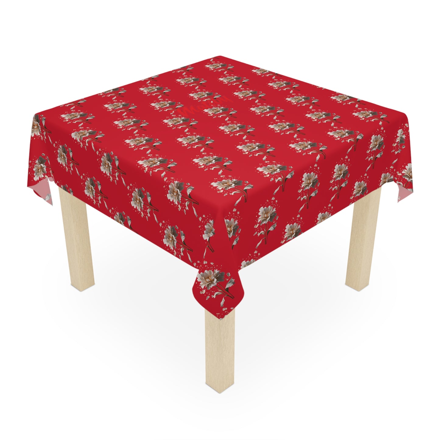 Matiby Dark Red Flower Tablecloth