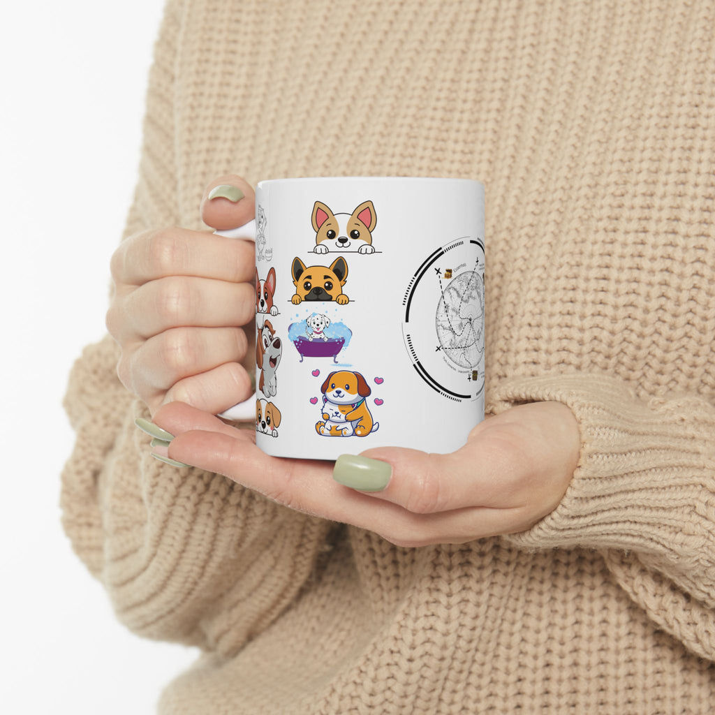 Playful & Cute Pets Decor #3 White Ceramic Mug — Adorable Animals To Brighten Your Day Cup (11oz & 15oz)