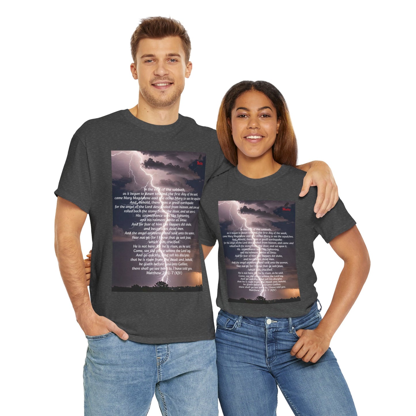 Lightning Style He is Risen Unisex Heavy Cotton Tee