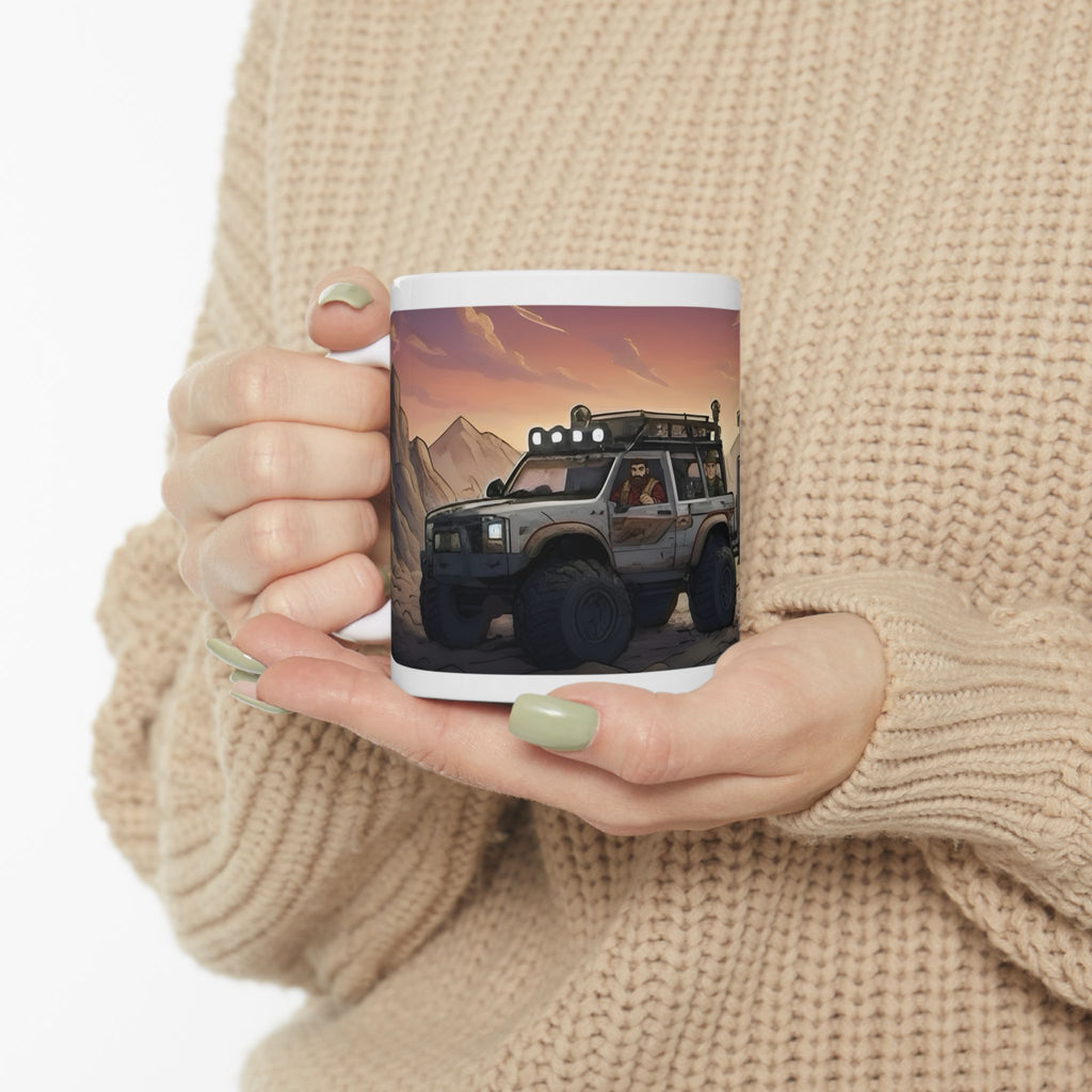 Adventure 4x4 Trucks #28, Lumberjacks On The Move White Ceramic Mug — Find Your Path To The Essentials Cup (11oz & 15oz)