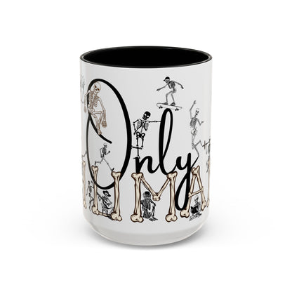 Only Human Accent Skeletons Life Mug for All Occasions (11, 15oz), Seasons Greetings Holiday Mug, For Him, For Her, Family and Friends Mug