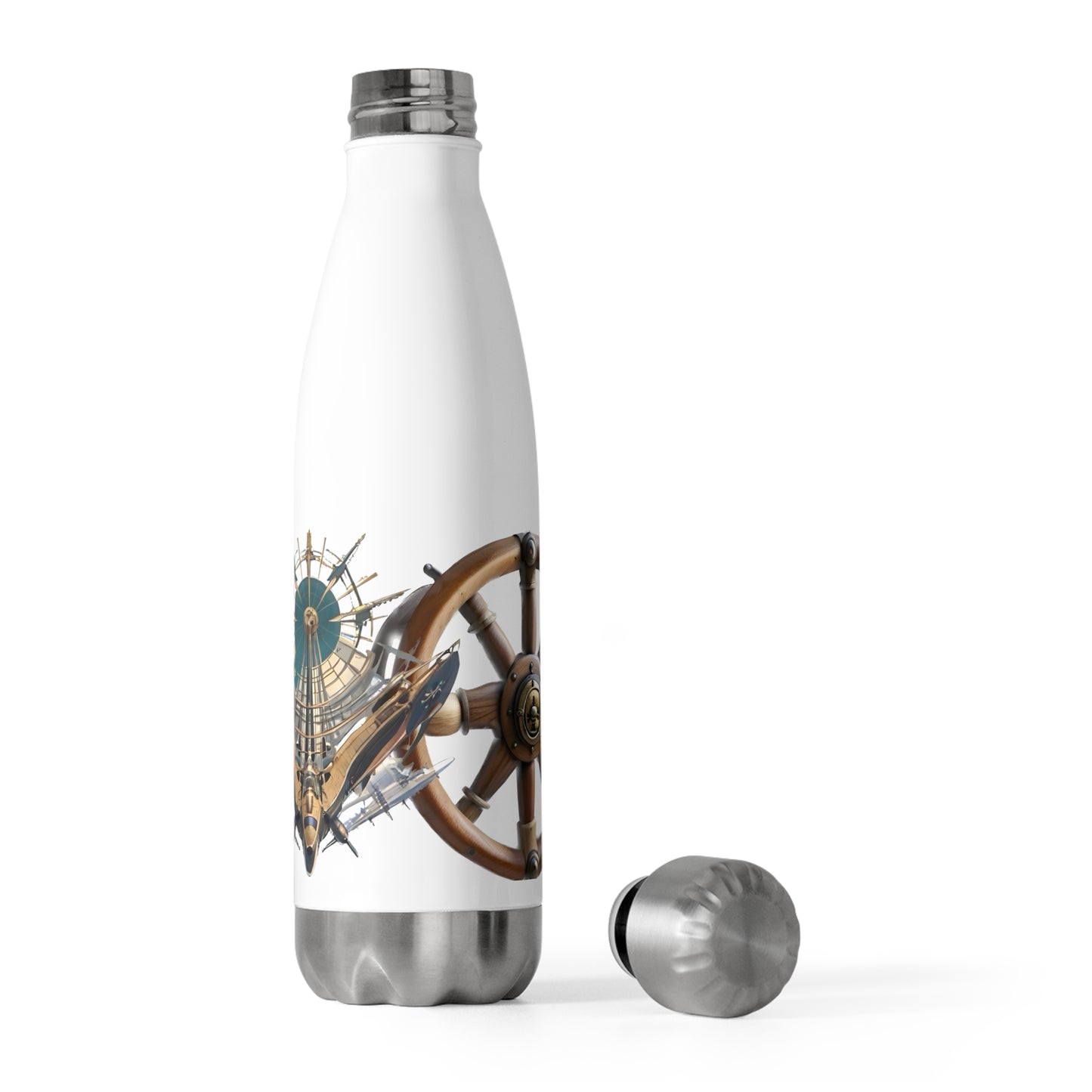 Nautical Helm 20oz Insulated Bottle, White