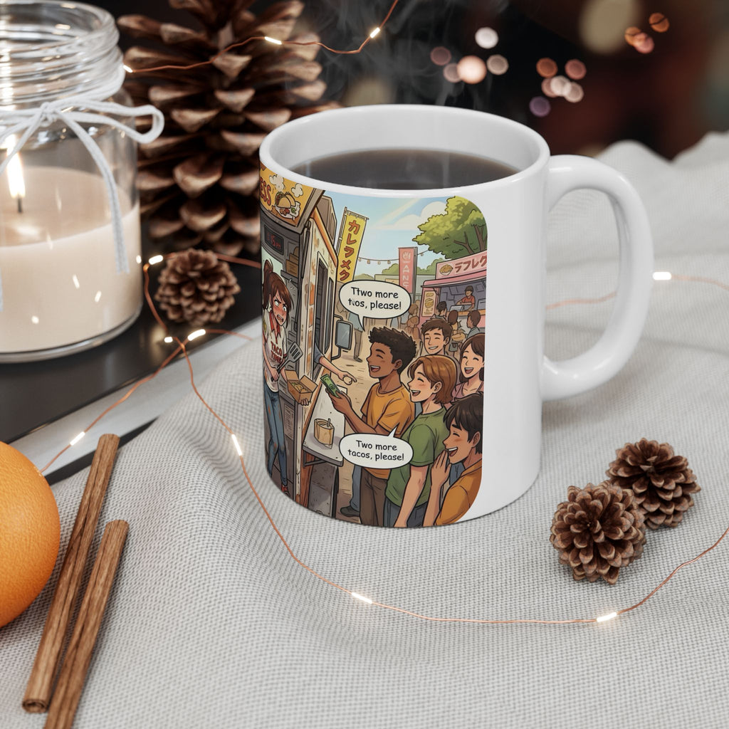 The Hungry Express "Gotta Go" White Ceramic Mug, Busy Food Truck Crew Cup (11oz/15oz)